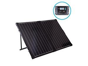 100 Watt 12 Volt Monocrystalline Off Grid Portable Foldable 2Pcs 50W Solar Panel Suitcase Built-in Kickstand with Waterproof 20A Charger Controller