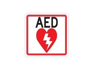 AED Vinyl Sticker, 4 inches by 4 inches