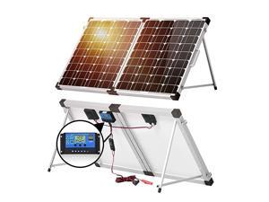 Foldable Solar Panel 100w(50x2) 12v Monocrystalline , Portable Folding Solar Suitcase with Charge Controller