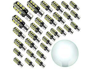 30 x T15 LED Light Bulb Super Bright 6000k 12v T10 921 168 194 Trailer,Boat,RV,Iandscaping & Camper Interior Wedge 24-SMD(Pure White)