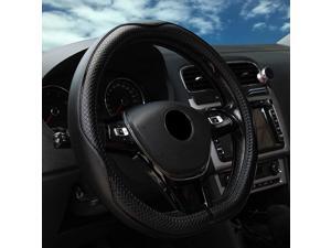 D Shaped Steering Wheel Cover - Leather Flat Bottom Black D Cutting Steering Wheel Cover Women's Men's Universal 15 Inch Breathable Massage Non Slip Design for Better Grip 131D Black D Shaped Steering Wheel Cover - Leather Flat Bottom Black D Cutting Steering Wheel Cover Women's Men's Universal 15 Inch Breathable Massage Non Slip Design for Better Grip 131D Black