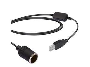 USB A Male to 12V Car Cigarette Lighter Socket Female Converter for GPS Dashcam and MoreBlack 12m39ft USB A Male to 12V Car Cigarette Lighter Socket Female Converter for GPS Dashcam and MoreBlack 12m39ft