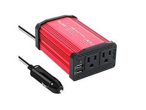 Car Power Inverter DC 12V to 110V AC Converter 4.8A Dual USB Charging Ports Car Charger Adapter (Red) Car Power Inverter DC 12V to 110V AC Converter 4.8A Dual USB Charging Ports Car Charger Adapter (Red)