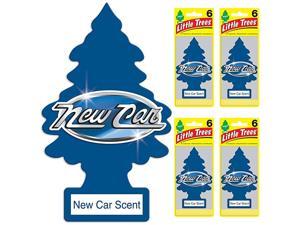 Car Air Freshener I Hanging Tree Provides Long Lasting Scent for Auto or Home I New Car Scent, 24 count, (4) 6-packs