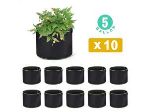 10Pack 5 Gallon Plant Grow Bags Heavy Duty Aeration Fabric Pots Thickened Nonwoven 1 Gallon Fabric Pots Plant Grow Bags 10 5 Gallon 10Pack 5 Gallon Plant Grow Bags Heavy Duty Aeration Fabric Pots Thickened Nonwoven 1 Gallon Fabric Pots Plant Grow Bags 10 5 Gallon