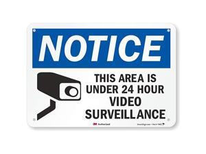 quotNotice This Area Is Under 24 Hour Video Surveillancequot Sign By | 7quot x 10quot 3M Reflective Aluminum quotNotice This Area Is Under 24 Hour Video Surveillancequot Sign By | 7quot x 10quot 3M Reflective Aluminum