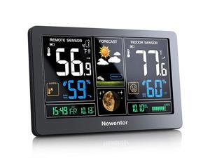 Weather Station Wireless Indoor Outdoor Thermometer Color Display Digital Weather Thermometer with Atomic Clock Forecast Station with Calendar and Adjustable Backlight Weather Station Wireless Indoor Outdoor Thermometer Color Display Digital Weather Thermometer with Atomic Clock Forecast Station with Calendar and Adjustable Backlight