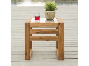 AZWOSSTBR Modern Outdoor Patio Wood and Glass Side Rectangle End Table All Weather Backyard Conversation Garden Poolside Balcony 20 Inch Brown AZWOSSTBR Modern Outdoor Patio Wood and Glass Side Rectangle End Table All Weather Backyard Conversation Garden Poolside Balcony 20 Inch Brown