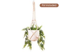 Macrame Wall Hanging Planter with Self Watering Plant Pot Boho Indoor Outdoor Hanging Plant Holder Plant Hanger Wall Decor Set for The Home Handmade with Wooden Beads by OHH Macrame Wall Hanging Planter with Self Watering Plant Pot Boho Indoor Outdoor Hanging Plant Holder Plant Hanger Wall Decor Set for The Home Handmade with Wooden Beads by OHH