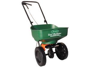 Turf Builder EdgeGuard Mini Broadcast Spreader Spreads Grass Seed Fertilizer and Salt Holds up to 5000 sq ft of Grass Seed or Fertilizer Products Turf Builder EdgeGuard Mini Broadcast Spreader Spreads Grass Seed Fertilizer and Salt Holds up to 5000 sq ft of Grass Seed or Fertilizer Products