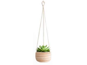 Ceramic Hanging Planter Macrame Plant Holder 5 Inch Cute Succulent Cactus Pot with Cotton Rope Hanger for Indoor Outdoor Decor 1 Pack Ceramic Hanging Planter Macrame Plant Holder 5 Inch Cute Succulent Cactus Pot with Cotton Rope Hanger for Indoor Outdoor Decor 1 Pack