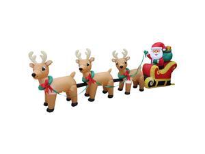 Foot Long Lighted Christmas Inflatable Santa Claus on Sleigh with 3 Reindeer amp Christmas Tree LED Lights Decor Outdoor Indoor Holiday Decorations Blow up Lawn Inflatables Home Family Outside Decor Foot Long Lighted Christmas Inflatable Santa Claus on Sleigh with 3 Reindeer amp Christmas Tree LED Lights Decor Outdoor Indoor Holiday Decorations Blow up Lawn Inflatables Home Family Outside Decor