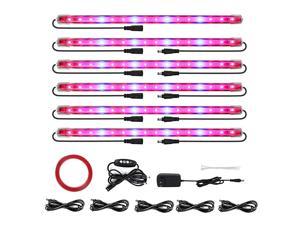 6 Pack LED Grow Light with Timer  60W T5 Grow Light Bar Strip Grow lamp 4 Levels Brightness Dimmable for Indoor Plants Gardening Hydroponics Greenhouse