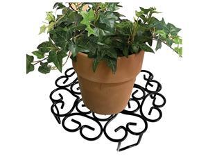 Heavy Duty Metal Indoor Outdoor Potted Plant Stand Scroll Design Black 8 inch Heavy Duty Metal Indoor Outdoor Potted Plant Stand Scroll Design Black 8 inch