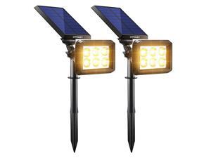 CANAGER Solar Spotlights Outdoor,Waterproof Solar Powered Landscape Lights for Yard,Garden,Driveway-2Packs 