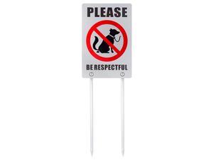 No Dog Poop Yard Sign Double Sided Please Be Respectful Sign All Metal Construction 79quot x 118quot 14quot Long Metal Stakes Included Silver