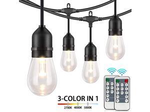 Dimmable LED Outdoor String Lights for Patio with Remotes Waterproof LED Edison Bulb String Lights Warm White Daylight White Shatterproof LED Light String for Cafe Bistro Backyard Pergola Dimmable LED Outdoor String Lights for Patio with Remotes Waterproof LED Edison Bulb String Lights Warm White Daylight White Shatterproof LED Light String for Cafe Bistro Backyard Pergola