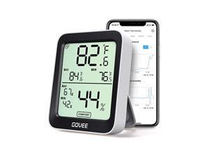 Thermometer Hygrometer Accurate Indoor Temperature Humidity Sensor with Notification Alert LCD Bluetooth Temp Humidity Monitor with Data Storage for House Garage Greenhouse Wine Cellar