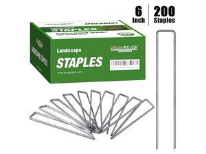 AAGUT 200 Pack 6 Inch Garden Stakes Galvanized Landscape Staples 11 Gauge Sod Pin GroundPegs_W200US 