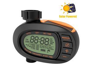 Watering Timer Solar Hose Faucet Timer Outdoor Sprinkler Timer Single Outlet Automatic and Manual Watering System Easy to Program Watering Timer Solar Hose Faucet Timer Outdoor Sprinkler Timer Single Outlet Automatic and Manual Watering System Easy to Program