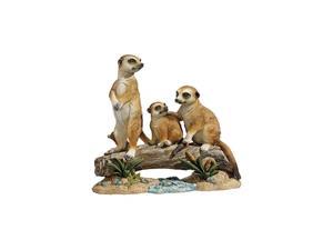 Meerkat Clan Garden Animal Statue 15 Inch Polyresin Full Color