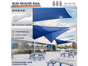 3 x 3 x 3 Sun Shade Sail Canopy in Ice Blue with Commercial Grade 3 Year Warranty Customized Sizes Included Free Pad Eyes 3 x 3 x 3 Sun Shade Sail Canopy in Ice Blue with Commercial Grade 3 Year Warranty Customized Sizes Included Free Pad Eyes