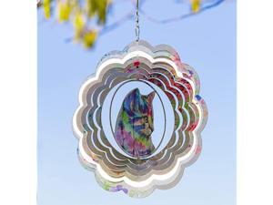 Kinetic 3D Metal Outdoor Garden Decor Wind Spinner Colorful Cat Kinetic 3D Metal Outdoor Garden Decor Wind Spinner Colorful Cat