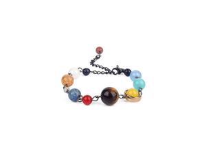 Solar System Bracelet with Jewelry Bag amp Meaning Card | Adjustable Bracelet to Fit Any Wrist | 9 Planets Galaxy Universe Guardian Lobster Clasp Black