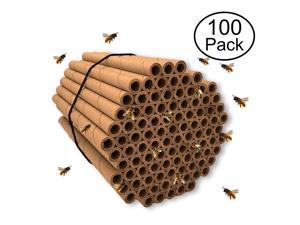 Bee Tubes | 100 Pack of 6 inch Long and 516 Inner Diameter Hole | Great Refills and Inserts for Bee Houses Condos Hotels and Nests | Help Grow Your Garden in No Time With The Best Helpers