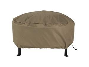 Outdoor Round Fire Pit Cover Weather Resistant and Waterproof Heavy Duty Khaki 300D Polyester with Drawstring Closure and PVC Back 36Inch Outdoor Round Fire Pit Cover Weather Resistant and Waterproof Heavy Duty Khaki 300D Polyester with Drawstring Closure and PVC Back 36Inch