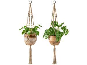 2 Pack Macrame Plant Hangers Indoor Hanging Planter Basket Decorative Flower Pot Holder Jute Rope for Indoor Outdoor Home Decor 4 Legs 40 Inch 2 Pack Macrame Plant Hangers Indoor Hanging Planter Basket Decorative Flower Pot Holder Jute Rope for Indoor Outdoor Home Decor 4 Legs 40 Inch