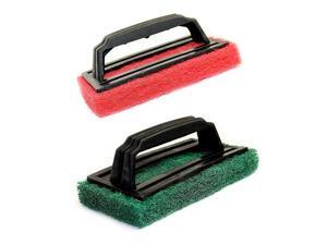 of 2 BBQ Grill Scrubbers 1quot Thick Scouring Pad with Handle Assorted Colors of 2 BBQ Grill Scrubbers 1quot Thick Scouring Pad with Handle Assorted Colors