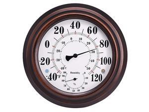 Outdoor Thermometer Wireless Wall Thermometer Hygrometer with Stainless Steel Enclosure for Patio Wall or Decorative No Battery Required Hanging Hygrometer Round 8quot in Diameter Bronze Outdoor Thermometer Wireless Wall Thermometer Hygrometer with Stainless Steel Enclosure for Patio Wall or Decorative No Battery Required Hanging Hygrometer Round 8quot in Diameter Bronze