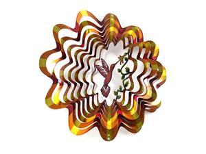 Whirligig 3D Wind Spinner Hand Painted Stainless Steel Twister Hummingbird 65quot Inch Multi Color Copper Whirligig 3D Wind Spinner Hand Painted Stainless Steel Twister Hummingbird 65quot Inch Multi Color Copper