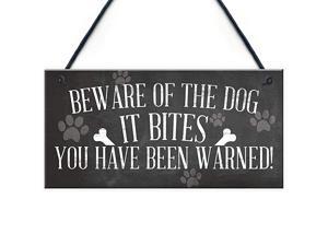 Funny Beware of The Dog It Bites Dog Hanging Plaque Home Warning Sign Decor 10quot X 5quot Funny Beware of The Dog It Bites Dog Hanging Plaque Home Warning Sign Decor 10quot X 5quot