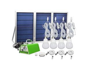 30W Panel Foldable] Solar Panel Lighting Kit, Solar Home DC System Kit for Emergency, Hurricane, Power Outage with 5 USB Solar Charger LED Light Bulb and 5 Cellphone Charger/5V 2A Output