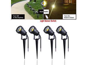 7W LED Landscape Lights 12V Light Sensing Garden Lights Waterproof Warm White Walls Trees Flags Outdoor Spotlights with Spike Stand 4 Pack 7W LED Landscape Lights 12V Light Sensing Garden Lights Waterproof Warm White Walls Trees Flags Outdoor Spotlights with Spike Stand 4 Pack
