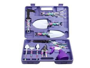 Garden Tools Set 10 Pieces Gardening Tools with Purple Floral Print Ergonomic Handle Trowel Rake Weeder Pruner Shears Sprayer Garden Hand Tools with Carrying Case Gardening Gifts for Women Garden Tools Set 10 Pieces Gardening Tools with Purple Floral Print Ergonomic Handle Trowel Rake Weeder Pruner Shears Sprayer Garden Hand Tools with Carrying Case Gardening Gifts for Women