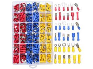 840PCS Electrical Wire Connectors Insulated Wire Crimp Terminals Mixed Butt Ring Fork Spade Bullet Quick Disconnect Assortment Kit 840PCS Electrical Wire Connectors Insulated Wire Crimp Terminals Mixed Butt Ring Fork Spade Bullet Quick Disconnect Assortment Kit