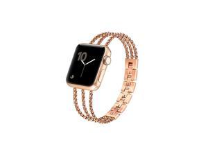 Compatible with Apple Watch Band Series 6SE 42mm 44mm Series 4 5 Adjustable Stainless Steel Replacement Wristband Strap Bangle Bracelet AccessoriesBrass Gold 42mm44mm