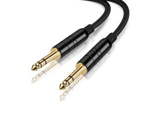 1/4’’ TRS Cable, [2-Pack 15FT] 1/4 Inch to 1/4 Inch 6.35mm Balanced Stereo Audio Cable for Studio Monitors,Mixer,Yamaha Speaker/Receiver,Black