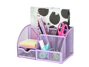 Mesh Desk Organizer Office with 7 Compartments + DrawerDesk Tidy CandyPen HolderMultifunctional Organizer Light Purple Lavender Mesh Desk Organizer Office with 7 Compartments + DrawerDesk Tidy CandyPen HolderMultifunctional Organizer Light Purple Lavender