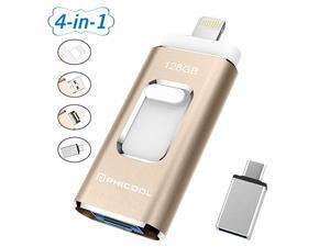 USB Flash Drive for iPhone Photo Stick Mobile for iPhone USB 30 iPhone External Storage Memory Stick 128GB Jump Drive Type C Flash Drive with 4 Ports for iPhonePCiPadAndroidComputer Gold USB Flash Drive for iPhone Photo Stick Mobile for iPhone USB 30 iPhone External Storage Memory Stick 128GB Jump Drive Type C Flash Drive with 4 Ports for iPhonePCiPadAndroidComputer Gold