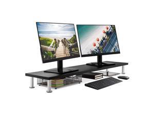 Dual Monitor Stand for Computer Screens Solid Bamboo Riser Support The Heaviest Monitors Printers Laptops or TVs Perfect Shelf Organizer for Office Desk Accessories amp TV Stands Black Dual Monitor Stand for Computer Screens Solid Bamboo Riser Support The Heaviest Monitors Printers Laptops or TVs Perfect Shelf Organizer for Office Desk Accessories amp TV Stands Black