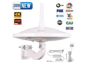 UFO 720°DualOmniDirectional Outdoor HDTV Antenna Exclusive Smartpass Amplifier 4G LTE FilterEnhanced VHFUHF ReceptionFit OutdoorRVAttic Use33ft Coaxial Cable4K UHD Ready