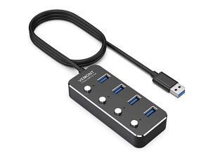 USB hub Aluminum USB 30 Data Hub with Individual OnOff Switches and LED Lights for Laptop PC Computer 4ft120cm 4port USB hub Aluminum USB 30 Data Hub with Individual OnOff Switches and LED Lights for Laptop PC Computer 4ft120cm 4port