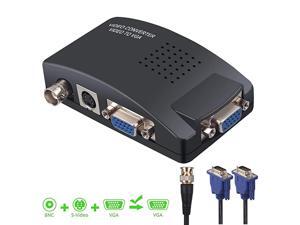 BNC SVideo VGA to VGA Converter Box PC to TV VGA Input to VGA Output Laptop Computer Monitor Converter Adapter Support PAL NTS for PC CCTV Camera DVR DVD Player BNC SVideo VGA to VGA Converter Box PC to TV VGA Input to VGA Output Laptop Computer Monitor Converter Adapter Support PAL NTS for PC CCTV Camera DVR DVD Player
