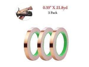 3 Pack Copper Foil Tape  DoubleSided Conductive Adhesive Tape for EMI Shielding Craft Arts Paper Circuits Electrical Repairs Grounding 25 x 218yd