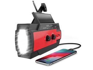 New) Emergency Hand Crank Radio, Portable Solar Radio, NOAA Weather Radio Support AM/FM/WB with 4000mAh Power Bank Charger, SOS Alarm, Flashlight for Outdoor, Household, Climbers New) Emergency Hand Crank Radio, Portable Solar Radio, NOAA Weather Radio Support AM/FM/WB with 4000mAh Power Bank Charger, SOS Alarm, Flashlight for Outdoor, Household, Climbers