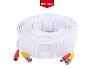 100ft 30M BNC Video Power Cable Security Camera Wire Cord for Surveillance Kit and SecurityWhite 100ft 30M BNC Video Power Cable Security Camera Wire Cord for Surveillance Kit and SecurityWhite